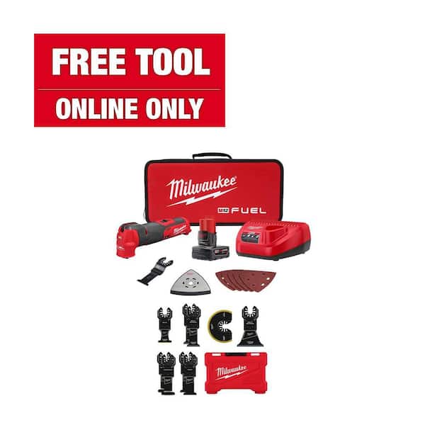 M12 FUEL 12V Lithium-Ion Cordless Oscillating Multi-Tool Kit with Multi-Tool Blade Kit (9-Piece)