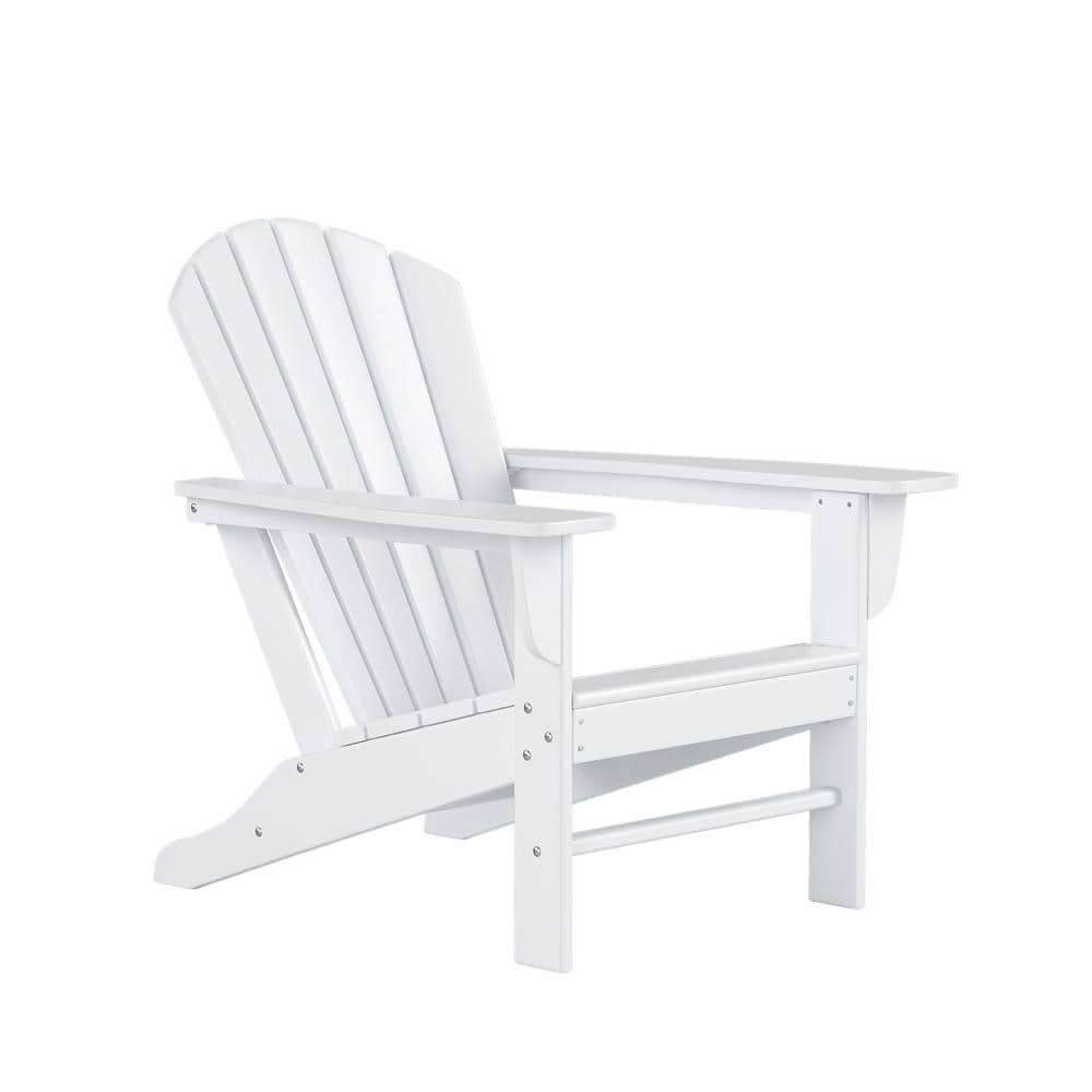 WESTIN OUTDOOR Mason White Plastic Outdoor Patio Adirondack Chair, Fire ...