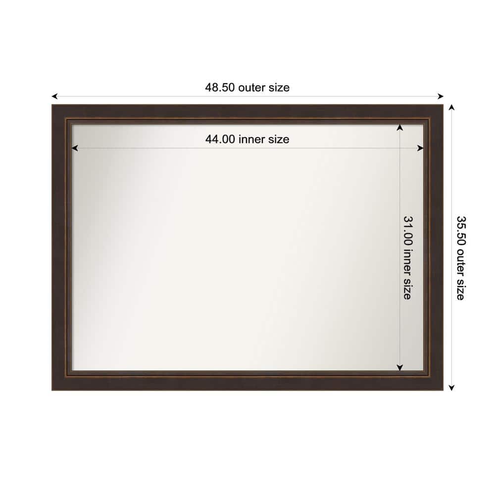 Lara Bronze 48.5 in. x 35.5 in. Custom Non-Beveled Wood FramedBathroom Vanity Wall Mirror price history on PriceWatchPro