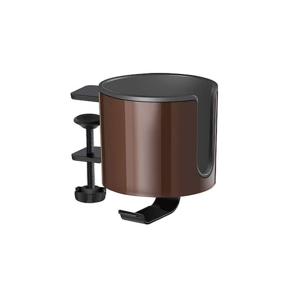 Coffee Brown Mug Hook, 2-in-1 Anti-Spill Cup Holder with Under Desk Headphone Hanger