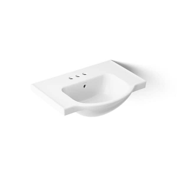 KOHLER Veer 24 in. x 18.25 in. Pedestal Bathroom Sink in White Vitreous China