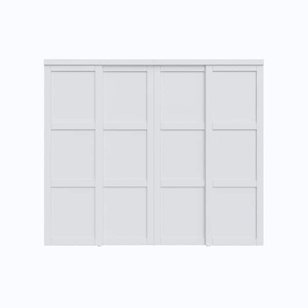Midori　WD80EFAX② Moristar 96 in. x 80 in. 3-Lite Paneled Primed White Solid Core