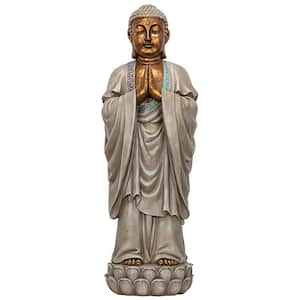 30 in. H The Enlightened Buddha Sculpture in 2 Tone Stone Garden Statue