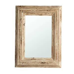 28 in. H x 18 in. W Colfax Antique White Classic Square Framed Wall Mirror