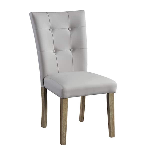 Acme Furniture Charnell Gary PU and Oak Finish Leather Side Chair (Set of 2)