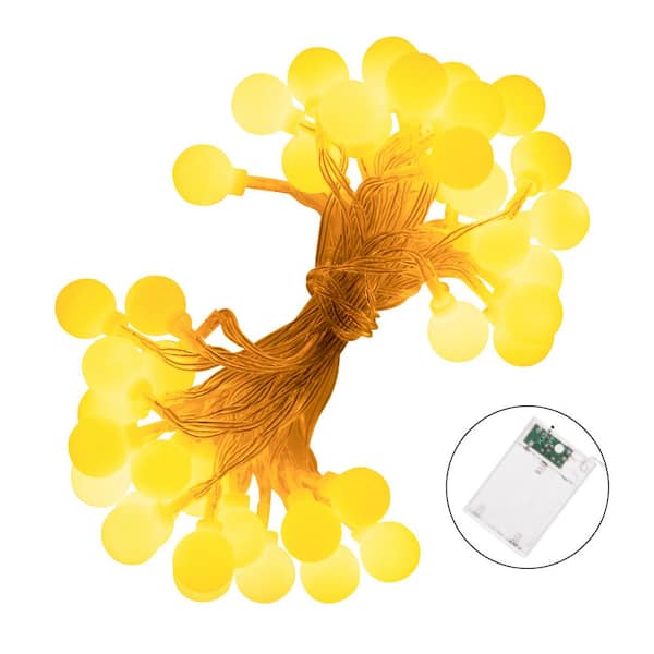 YANSUN 40-Light 16.4 ft. Indoor/Outdoor Battery Operated Integrated LED Light Globe LED Fairy String -Light, Warm White