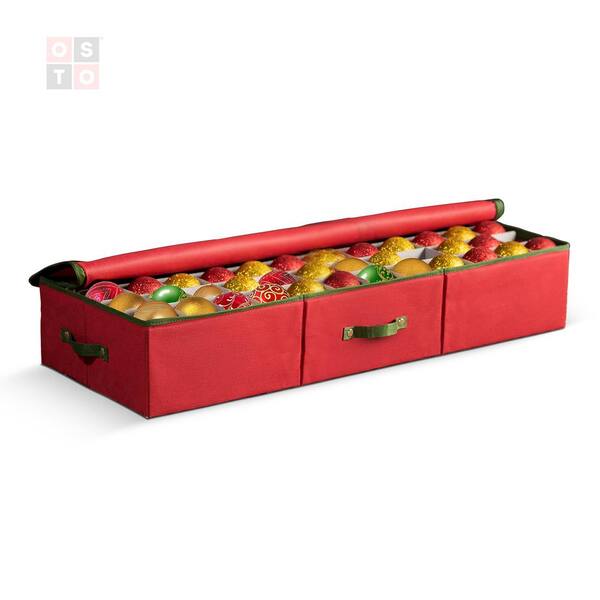 Honey-Can-Do Ornament Storage Box with Dividers, Red/Green SFT-01597 - The  Home Depot