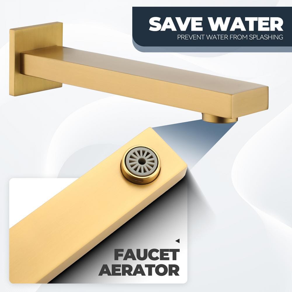 Brushed Gold 10 Inch Rain and Handheld Wall Mounted Shower System