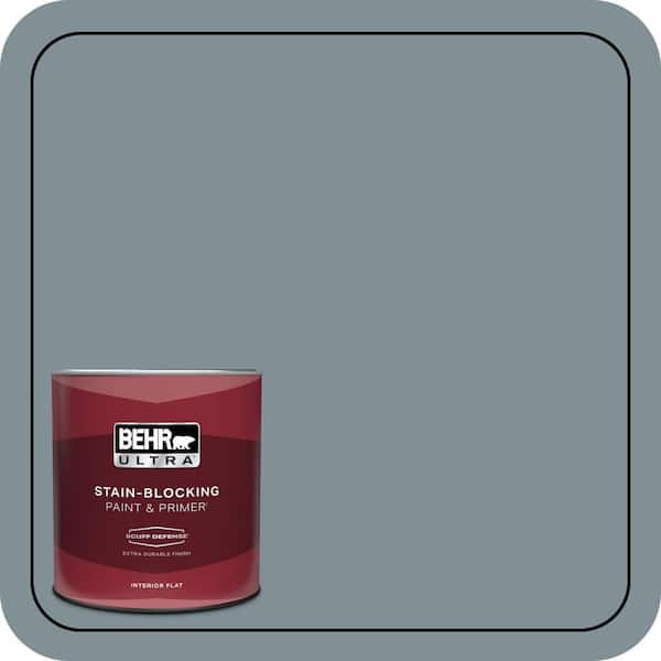 BEHR ULTRA 1 qt. #740F-4 Dark Storm Cloud Extra Durable Flat Interior Paint & Primer