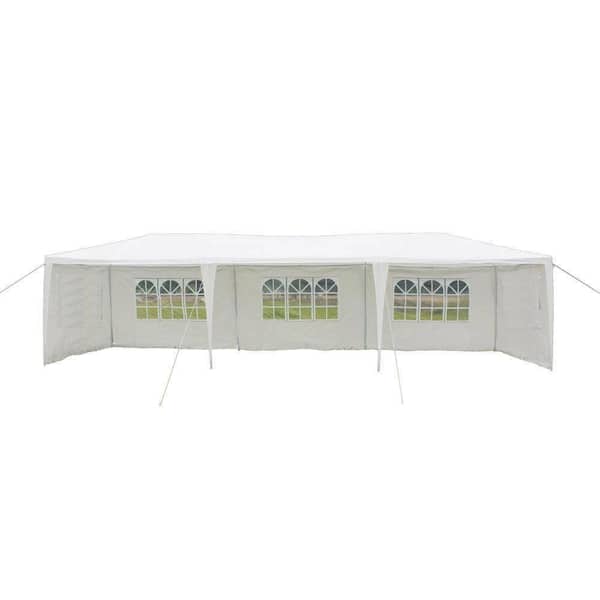 ITOPFOX 10 ft. x 30 ft. Party Canopy Tent Outdoor Gazebo Pavilion Event for Heavy Duty and Removable Walls in White