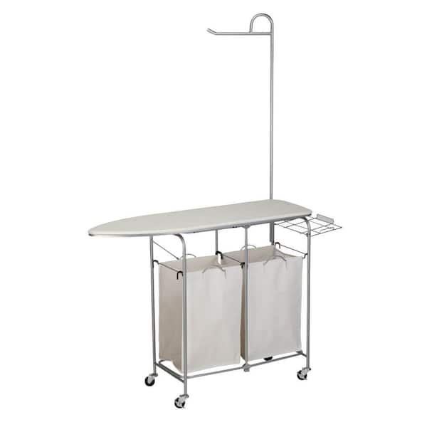 Photo 1 of Honey-Can-Do Rolling Laundry Sorter with Ironing Board and Shirt Hanger
