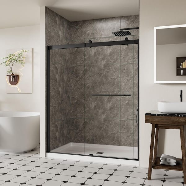 ZXDDMS 30 in. W x 72 in. H Semi-Frameless Pivot Shower Door in
