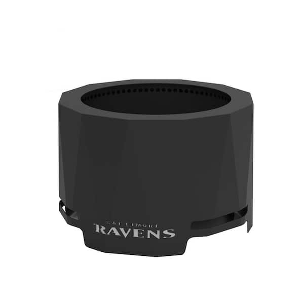 BLUE SKY OUTDOOR LIVING The Peak NFL 24 in. x 16 in. Round Steel Wood Patio Fire Pit - Baltimore Ravens