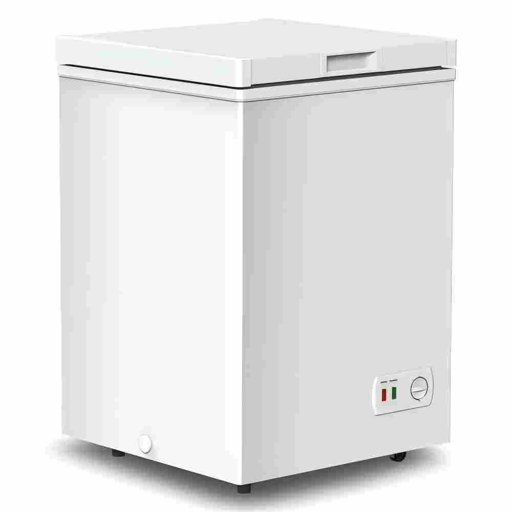 Atemomen 4.2 cu. Ft Manual Defrost Chest Freezer-Compact Deep Freezer in White, Removable Basket and Wheels Energy Saving Quiet