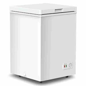 4.2 cu. Ft Manual Defrost Chest Freezer-Compact Deep Freezer in White, Removable Basket and Wheels Energy Saving Quiet