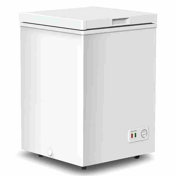 4.2 cu. Ft Manual Defrost Chest Freezer-Compact Deep Freezer in White, Removable Basket and Wheels Energy Saving Quiet