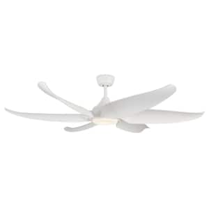 Coronado 60-in 1 Light Matte White Integrated LED Smart Ceiling Fan
