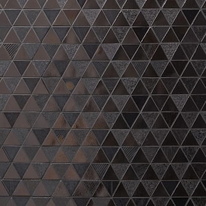Deco Lava Triangle Iron 13.22 in. x 13.18 in. Metallic Lava Stone Floor and Wall Mosaic Tile (1.29 sq. ft./Each)
