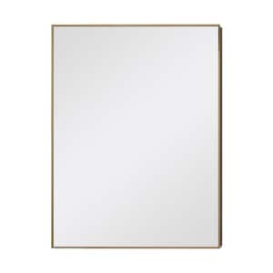 Vanta XL 30 in. W x 40 in. H Rectangular Gold Metal Framed Wall Bathroom Vanity Mirror with Dual Mounting Brackets