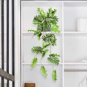 36 in. Artificial Selloum Philodendron Leaf Vine Hanging Plant Greenery Foliage Bush