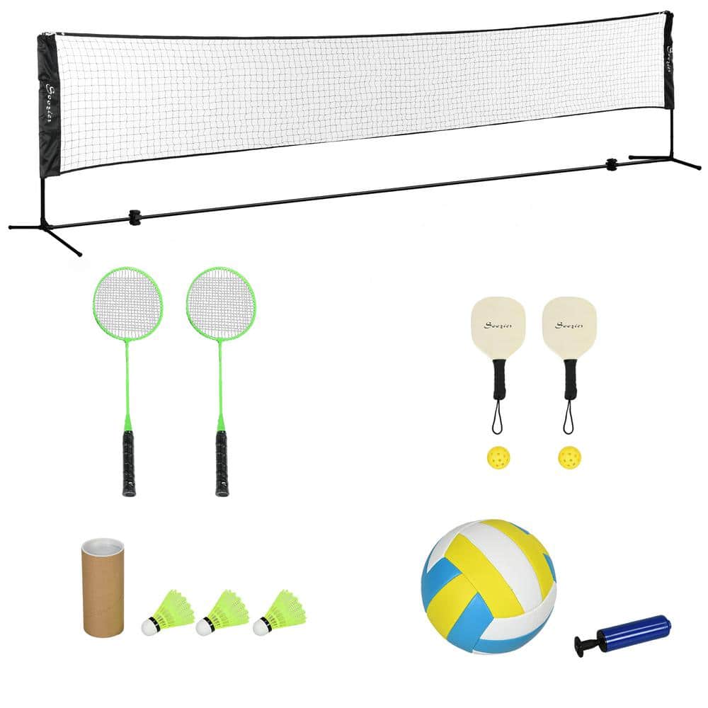 Soozier 17 ft. Badminton Set, Height Adjustable Pickleball