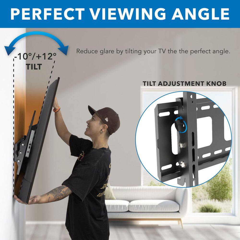 Heavy Duty Black Tilting TV Wall Mount Bracket