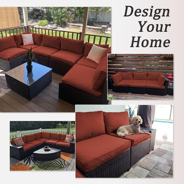 WNP 14-Piece Patio Cushion Covers Replacement with Zipper