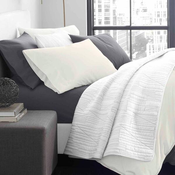 White Super King Duvet Cover & Fitted Sheet Bed for sale online 6pc Complete Reversible Black 