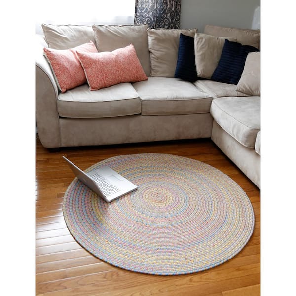 Play Date Pink Multi 3 ft. x 5 ft. Oval Indoor/Outdoor Braided Area Rug