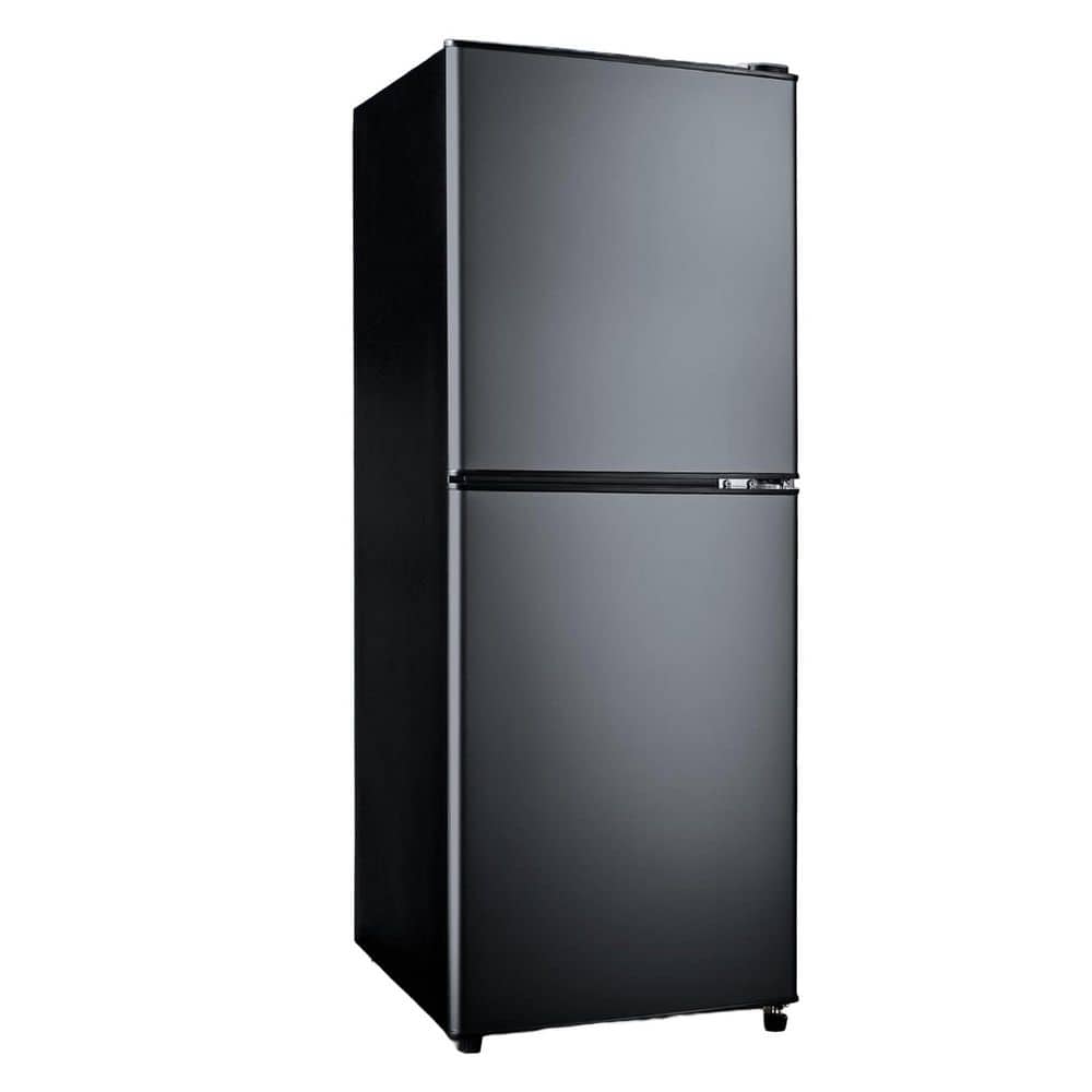 4 cu. ft. Retro Mini Refrigerator in Black with Bottom Freezer, 7-Temp, Shelves & Crisper Drawers, Height Adjustable