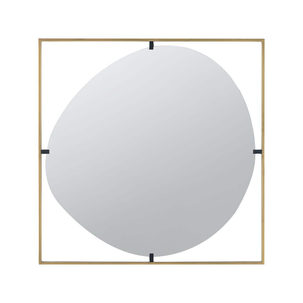 Luxury Quality Golden Black 32 in. W x 32 in. H Contemporary Oval Iron Fram