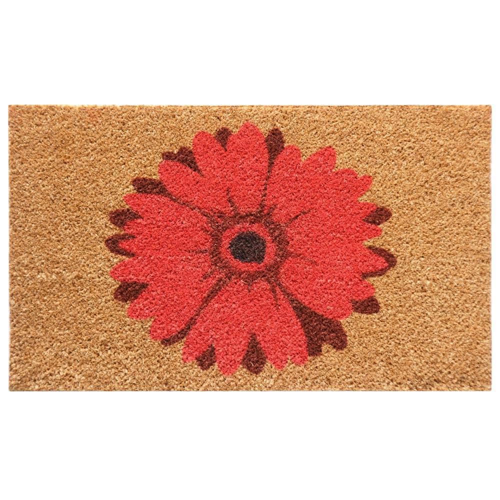 Rubber-Cal Field of Red Daisies 18 in. X 30 in. Welcome Flower Mat 10 ...