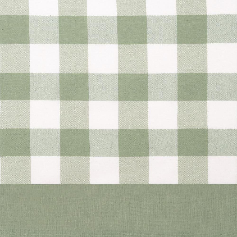 Apple Green Checkered Cotton-Polyester Rod Pocket Valance