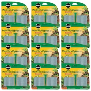 Indoor Plant Food Spikes, 48 Spikes, For Flowering and Foliage Houseplants (12-Pack)