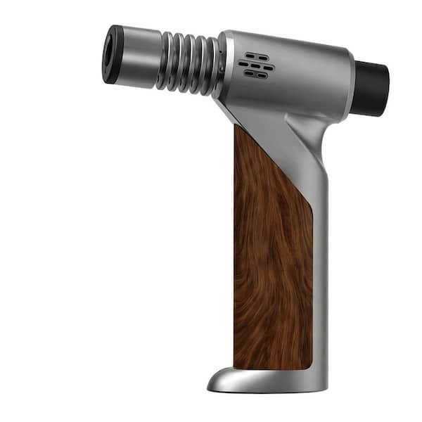 Adjustable Jet Flame Refillable Butane Torch Lighter Black Finish Portable Culinary Blow Torch for Kitchen Cooking BBQ