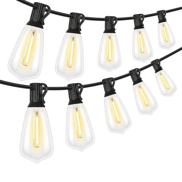 .N/A 100 ft. Outdoor String Lights with 52 Shatterproof Edison Bulbs, Dimmable Vintage LED Patio Lights