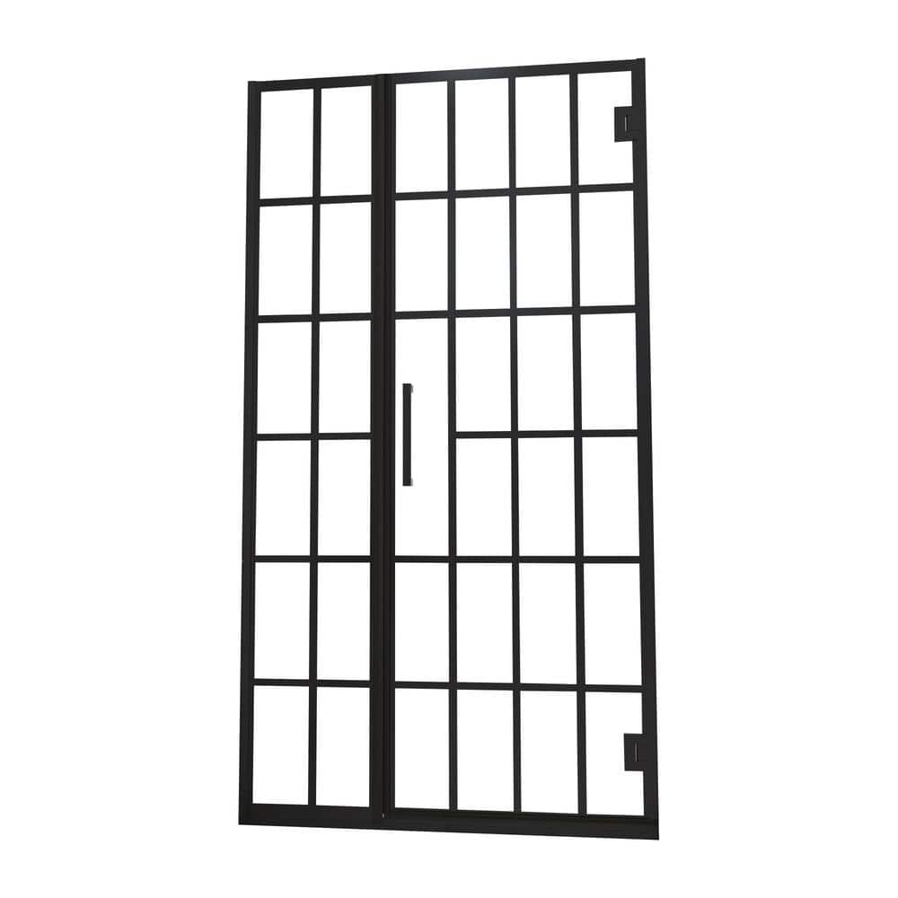 40 in. W x 72 in. H Pivot Framed Shower Door in Matte Black Finish with Tempered Glass price history on PriceWatchPro