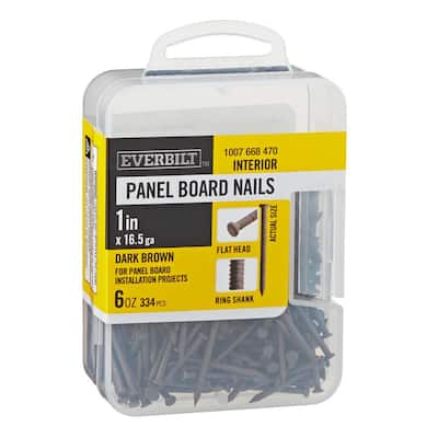 1 in. x 16-1/2 Dark Brown Panel Board Nail 6 oz (334-Count)