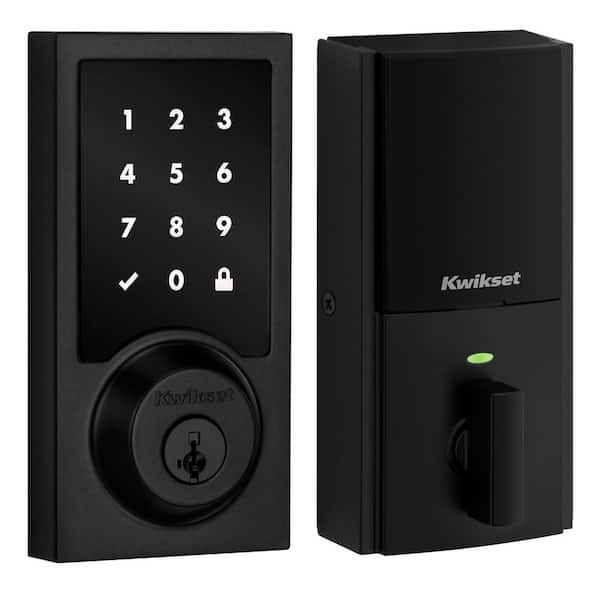 HomeConnect 918 Matte Black Contemporary Z-Wave Long Range Enabled Touchscreen Smart Lock with Convenient Keyless Entry