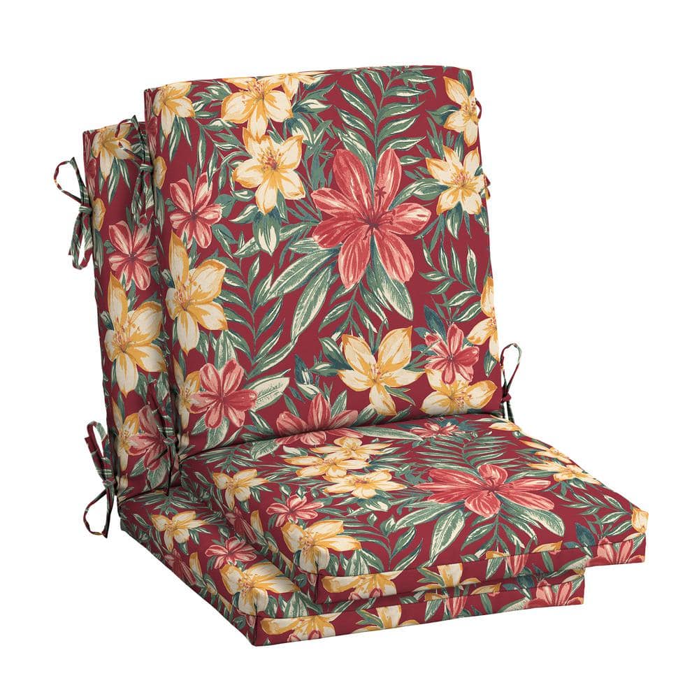 18 in. x 16.5 in. Mid Back Outdoor Dining Chair Cushion in Ruby Clarissa (2-Pack) price history on PriceWatchPro