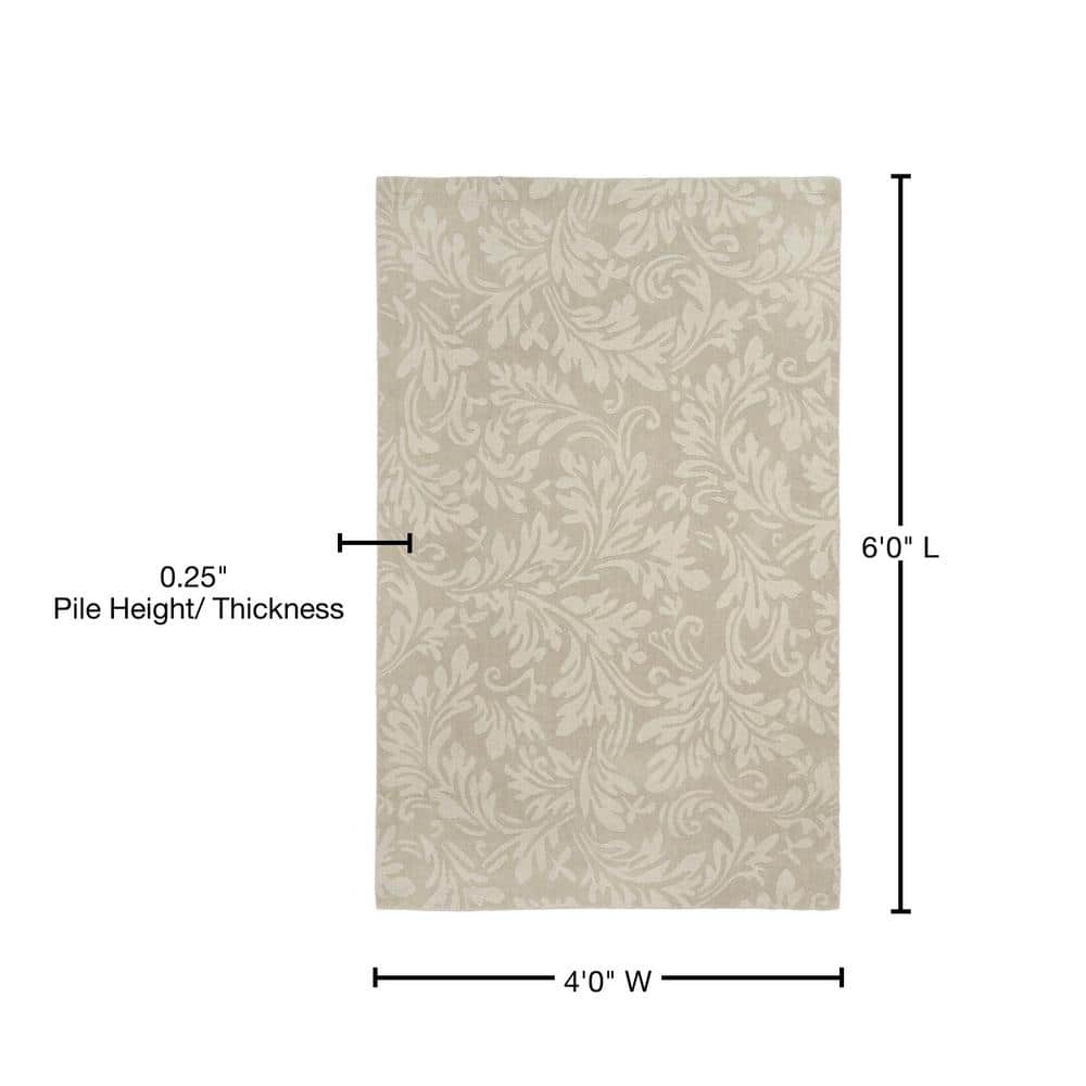 Sage Elegance Hand-Loomed Wool 4' x 6' Tufted Area Rug