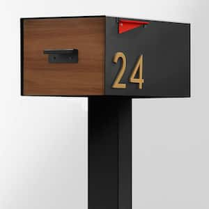 Large Malone Malone Post Mounted Mailbox with Sublimated Wood Door