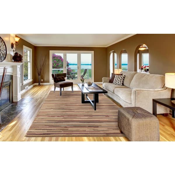 Jewel Striation Stripes Multi 5 ft. x 8 ft. Area Rug
