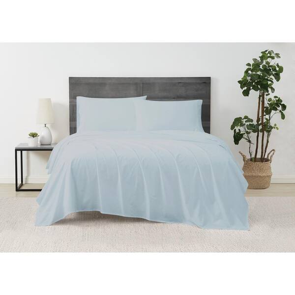 Cannon Solid Percale 5 Piece Light Blue Cotton Split King Sheet Set Ss4488lbsk 4700 Blue Cotton Split King Sheet Set, What Size Comforter Fits A Split King Bed