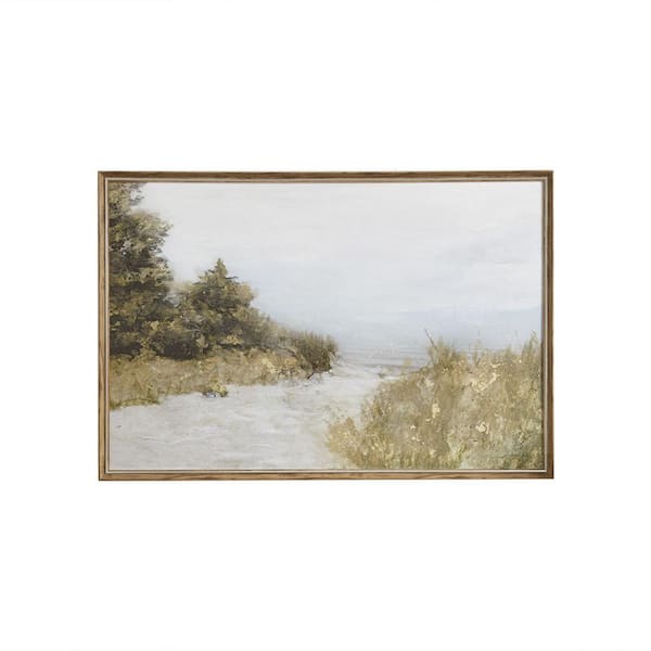 Miscool Anky 1-Piece Framed Art Print 25.2 in. x 37.2 in. Abstract Landscape Canvas Wall Art Set