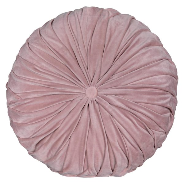 Decor Light Pink Round Tufted Velvet 15, Round Velvet Pillow Pink