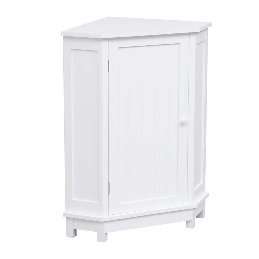 17.5 in. W x 17.5 in. D x 31.5 in. H White Modern Style Triangle Bathroom F