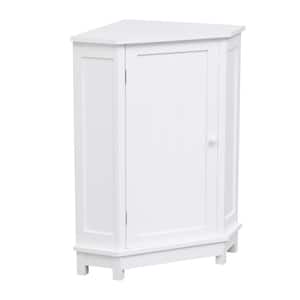 17.5 in. W x 17.5 in. D x 31.5 in. H White Modern Style Triangle Bathroom Freestanding Floor Storage Linen Cabinet
