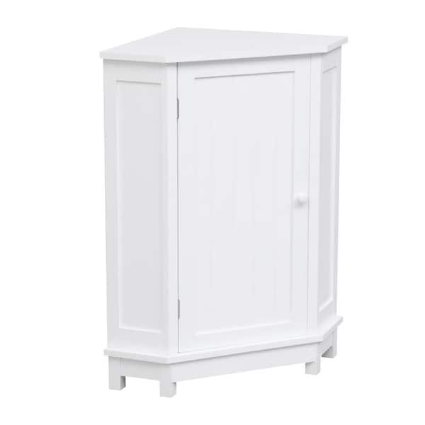 Unbranded 17.5 in. W x 17.5 in. D x 31.5 in. H White Modern Style Triangle Bathroom Freestanding Floor Storage Linen Cabinet