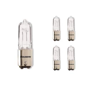 50-Watt Soft White Light T4 (BA15D) Double-Contact Bayonet Screw Base Dimmable Clear Mini Halogen Light Bulb(5-Pack)